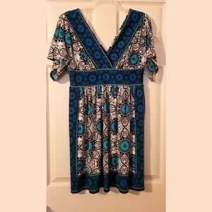 Maggie L Black and Teal Dress Size 10